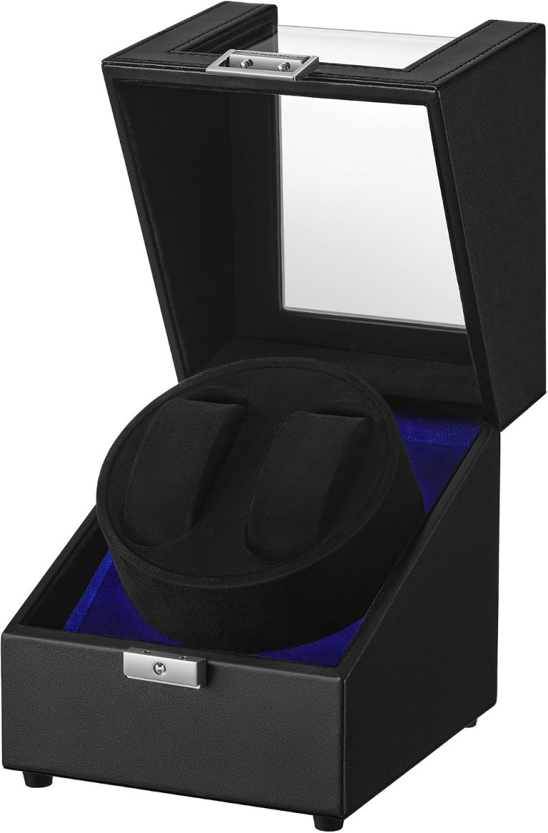 SONGMICS Boîte Remontoir Automatique Silencieux avec Éclairage LED, Câble USB-C