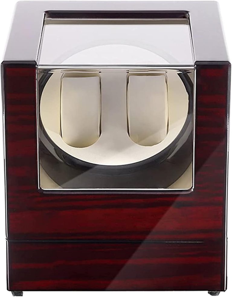 Uten Remontoir à Montres Ecrins pour Montres Automatiques Boîte de Rangement Tourne Montre en Bois Silencieux pour 2 Montres Homme Femme